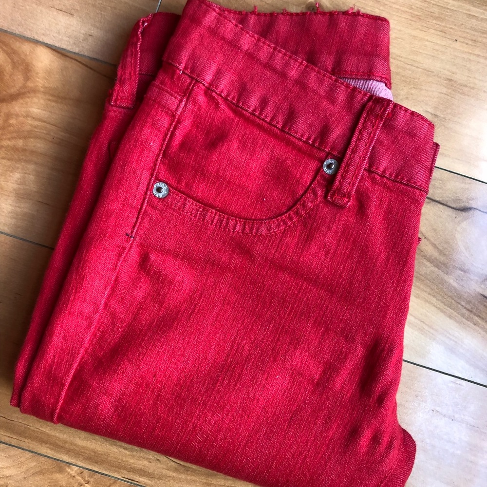 Carmar Red Denim Skinny Style Jeans, Size 25